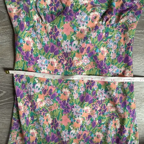 ASTR  The Label Floral Cross Back Ruffle Strap Midi Dress XS