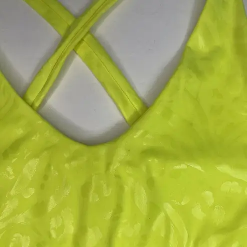 Carbon 38  Action Bra 2.0 In  Neon Yellow Leopard Takara Shine Women’s Size M