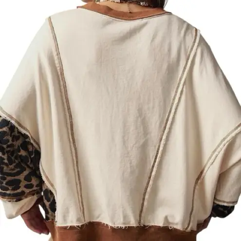 Oversized Star Quilted Patchwork Lace CrewneckSweatshirt Multiple