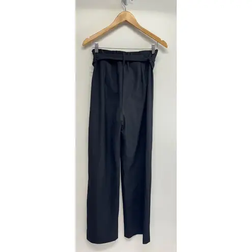 Karen Kane Belted Woven Trousers Black Tie Front Pants NWT