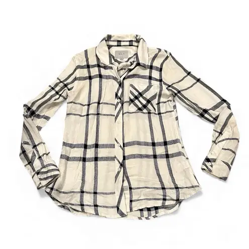 Rails HUNTER PLAID WHITE BUTTON DOWN SHIRT TOP XS