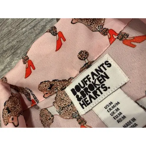 Bouffants and Broken Hearts Poodle Dog Heels Shorts Pajama Set Medium PJs Pink