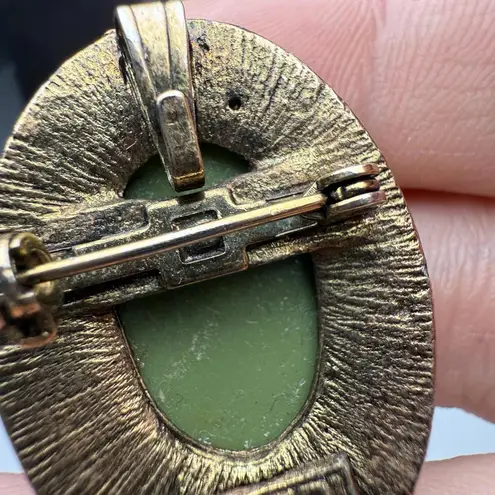 Cameo Lady Face Retro Brooch Pin Signed Peri