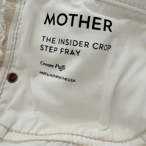 Mother The Insider Crop Step Fray Ankle Jean in Cream Puffs Size 33