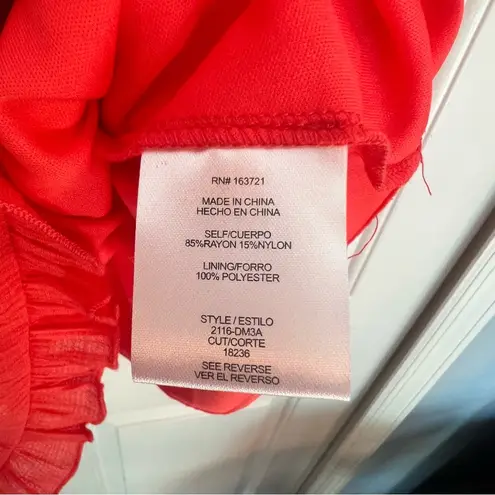 City Vibes Coral Tiered Ruffle Dress Size Small NWT Pink