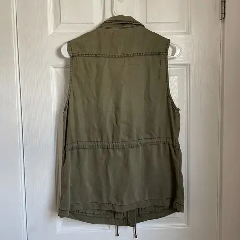 Max jeans Green Khaki Utility Chambray Vest Women's Size S