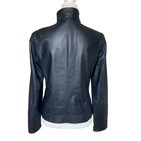 Lafayette 148 New York Women’s Lambskin Leather Moto Ruched Jacket Size 6