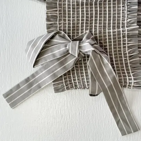 Petersyn New Striped Smocked Tie Strap Crop Tank Top Nola Sonoma