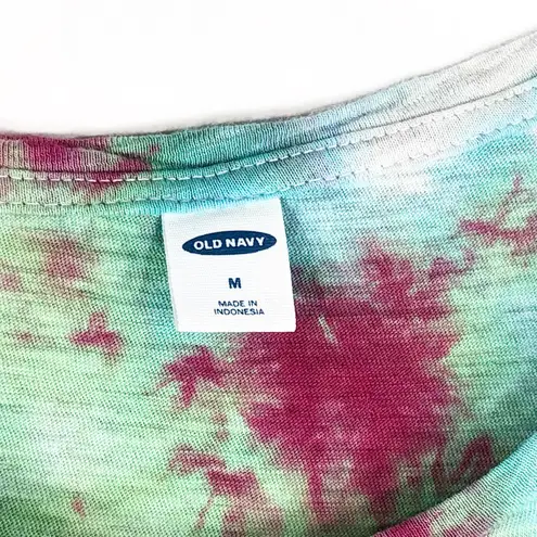 Old Navy  Medium Top Handmade Tie Dye Dragonfly Wings Blue Purple Pink 1343‎