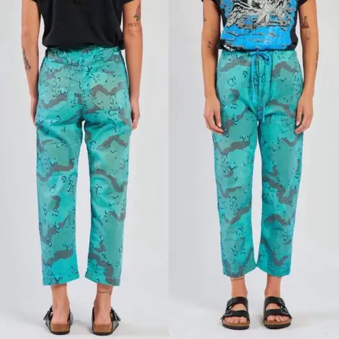 MOTHER Denim The Catch All Paperbag Pants Horizon Blue Mushroom Mayhem Size 27