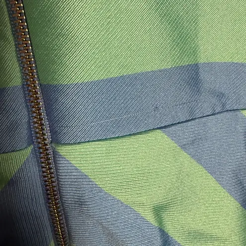 Rebecca Vallance Seychelles Blue Stripe Puff Sleeve Belted Mini Dress Size 8