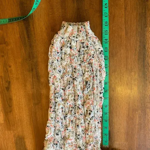 moon & madison Chunky Knit Cowl Neck Sweater Large Multi color Confetti Knit White - Image 5