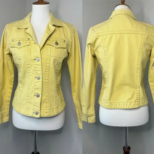 CAbi Spring / Summer Yellow Denim Jean Jacket Small