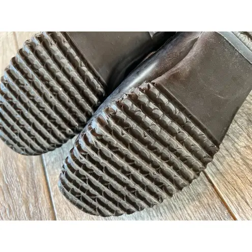 Jambu JBU Rain Duck Boots Gwen Faux Fur Waterproof Shoes size 8 Garden Slip On