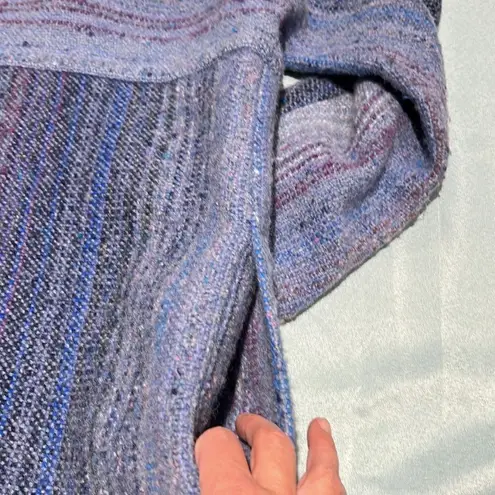 One of a Kind vintage Hand Knit Wool mixture cardigan, sweater Size M Purple Size M