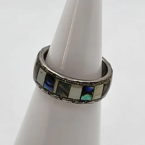 Abalone & Mother of Pearl Inlay Ring (5) Blue