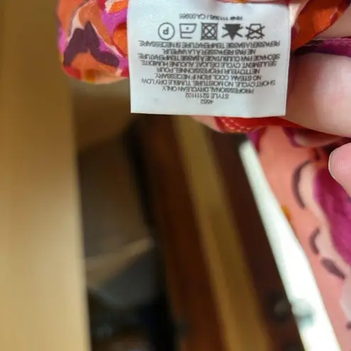 Tory Burch  Pink Red Flower Print Blouse Size 4 - Image 10