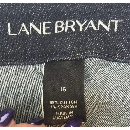 Lane Bryant  Jean Denim Sz 16 Dark Wash Blue Jean Capris (j)