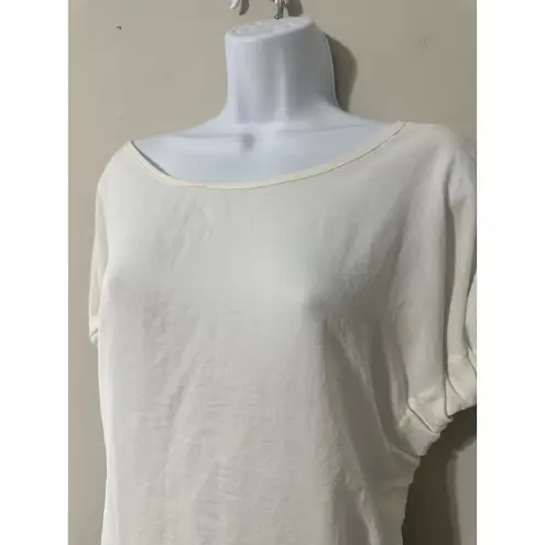 PATRIZIA LUCA MILANO White Tie Back Short Sleeve Tunic Top Women's Size L Size L