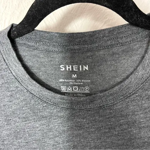 SheIn  Gray Graphic Tee with Turtle and Sun Design