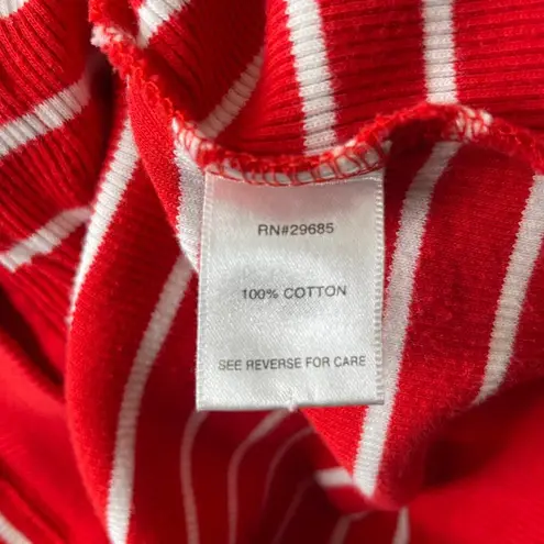 Pendleton Women Button Cardigan Sweater Striped Red White Ruffle Sailing Sz S