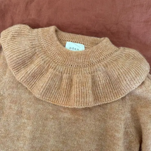 Doen Azaria Alpaca Blend Coral Sweater Womens XS Salmon Pink Orange NWT