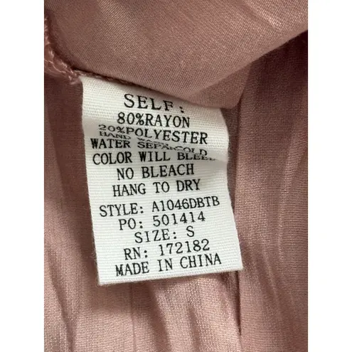 Baltic Born NWT Agatha Maxi Dress Womens Small Mauve Tie Front Smocked Tiered