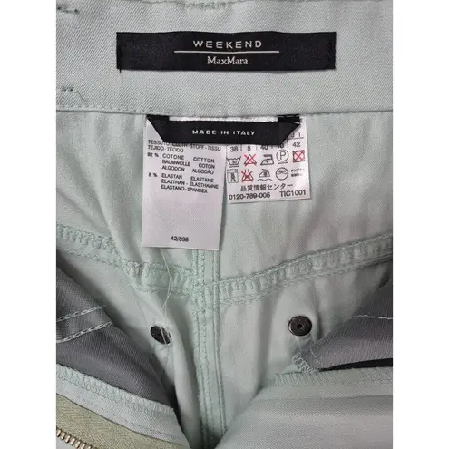 Max Mara Weekend Saks Fifth Ave Pale Aqua Straight Jeans Pants Sz 8 NWT $185