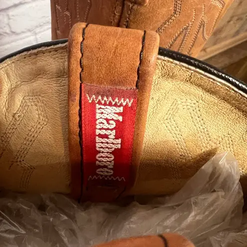 Dan Post Vintage Marlboro X Women's 8M Tan Leather Cowboy Boots Made in USA