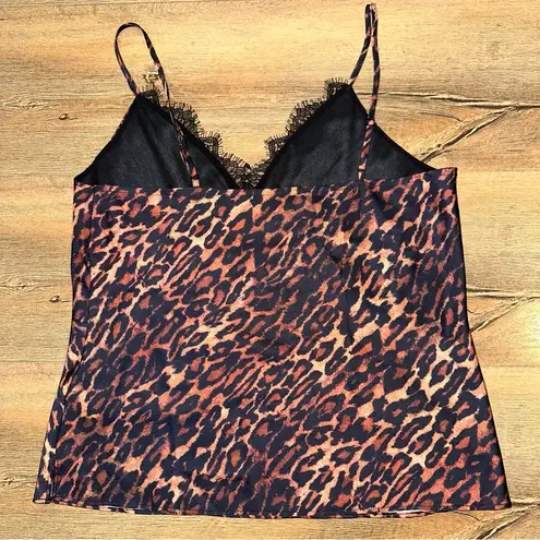 ALL SAINTS Eldia Anita Top Animal Leopard Print Cami Lace Trim Tank Size 2
