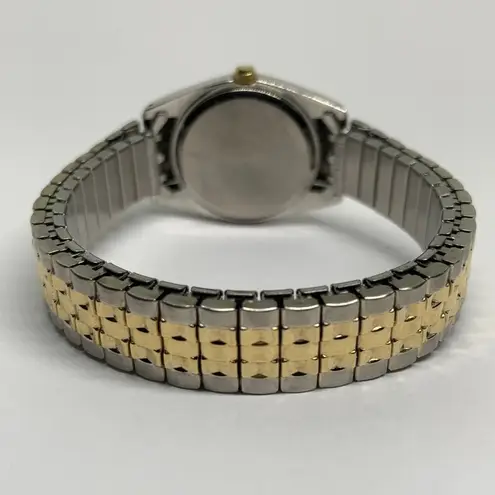 Milan vintage women’s quartz analog silver gold tone date watch 25mm blue dial