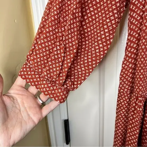 Holding Horses Anthropologie Pavin Button Down Tunic Boho Small Womens Orange - Image 4