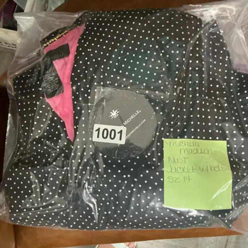 Stylish Black Polka Dot Women's Trench Coat