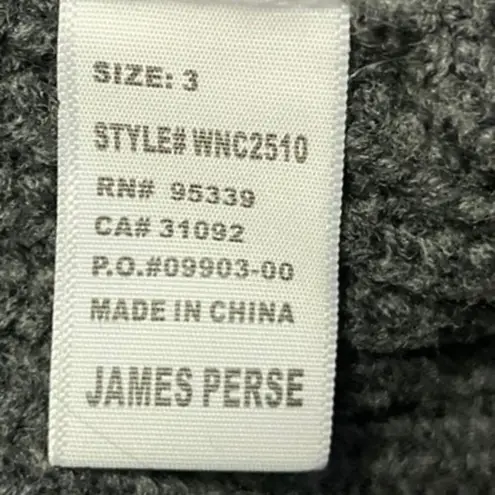 James Perse Gray Wool Alpaca Chunky Knit Draped Oversized Cardigan Sweater Top 3
