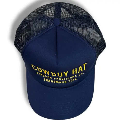 Free People  Western Bohemian Cowboy Baseball Trucker Hat Marine Navy NWT HTF