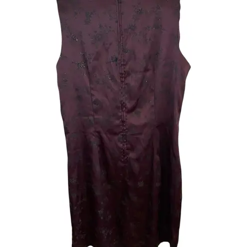 Vintage 90s purple burgundy black glitter floral mini Party Dress whimsigoth Size 10