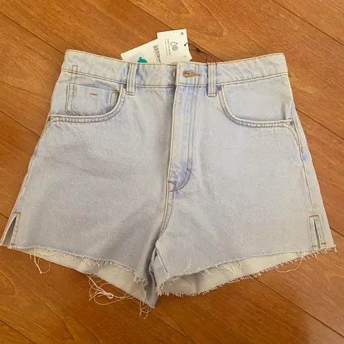 ZARA NWT  HIGH RISE DENIM SHORTS MID-BLUE