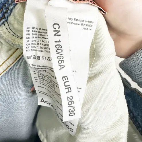 Acne Studios Womens Jeans High Rise Slim Fit Cropped Melk Light Blue 26 EU 30