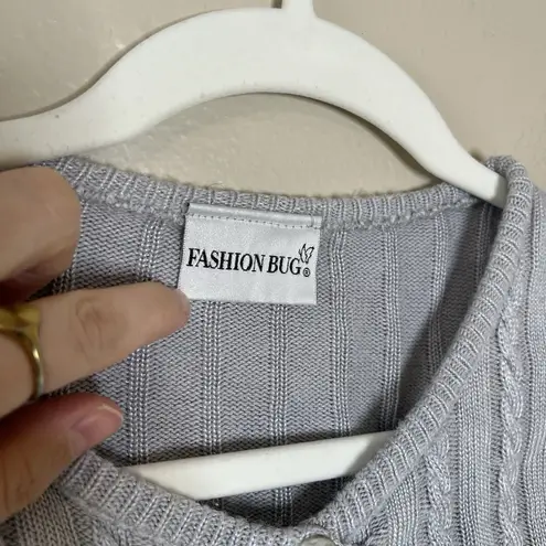 Fashion Bug Vintage Womens Cardigan Cable Knit Ribbed 90s Y2K Preppy Coquette Staple Crop XL