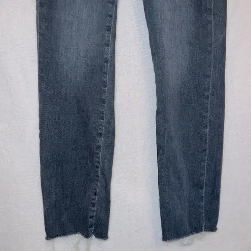 EDWIN Bree High Waist Raw Hem Crop Straight Leg Jeans In Ashland size 25