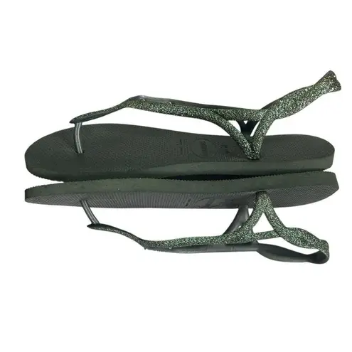 Havaianas Flip Flops 41/42 Green Luna Glitter Sparkle Sandals Women’s