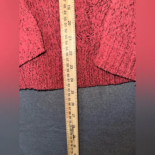 Red/Orange Cable Knit Crewneck Sweater Red Size XL