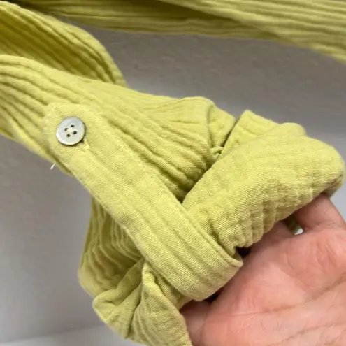 Magaschoni Muted Yellow 100% Organic Cotton Gauzy Dress Boho Lagenlook Small