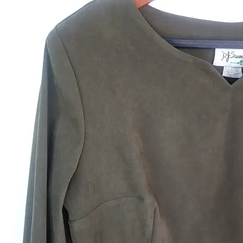 DJ Summers 14 Chocolate Zip Suit Top Plus Funeral Brown