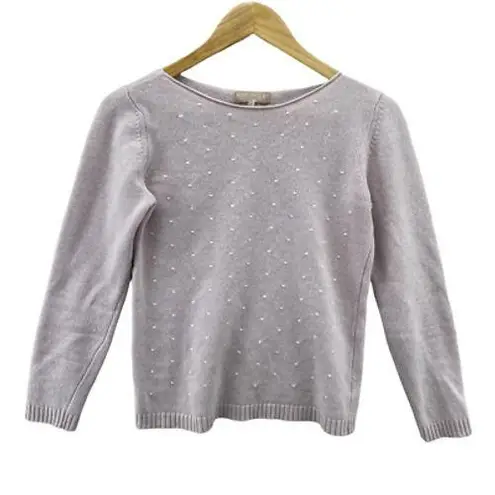 Bendetta B. Sweater Womens Small Pink White Swiss Dot Wool Cashmere Blend