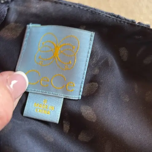 CeCe Cynthia Steffe Claiborne Eyelet A Line Dress Navy Blue Size 8 Preppy Mini