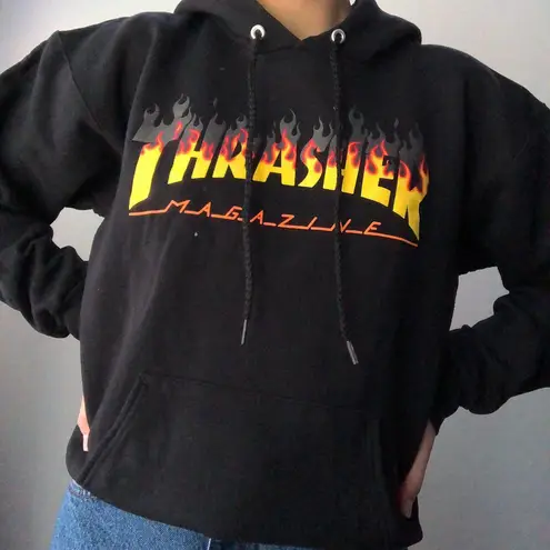 Thrasher bbq flame black hoodie 71 71 Off Retail From cass