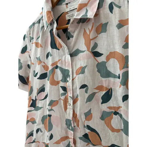 Rachel Zoe  Linen Short Sleeve Button Up‎ Tee Shirt Dress Multicolor Size Small - Image 11