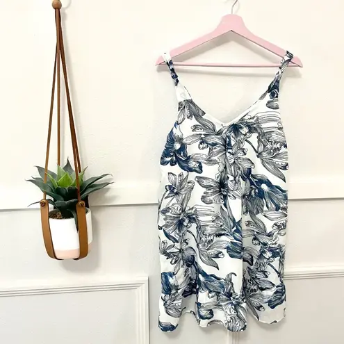 Ethereal by Paper Crane Blue Floral Flowy Tank Shift Dress Size S