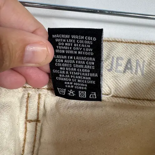 S.ONG Street Jean Cream Beige Ripped Distressed Wide Leg Low Rise Jeans 11/30 Tan Size undefined